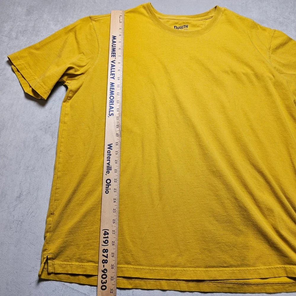 Duluth Trading Co Mens 2XL‎ Yellow Short Sleeve Crew Neck Workwear T-Shirt